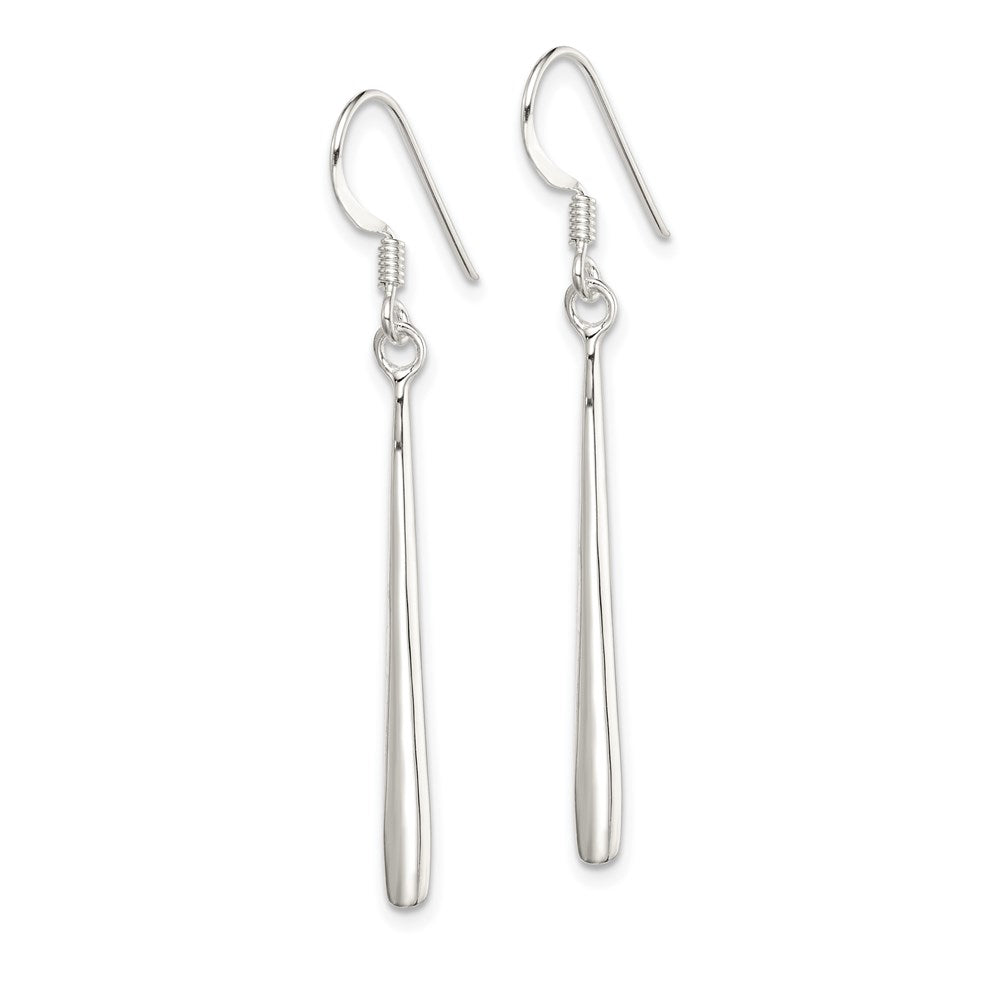 Sterling Silver Polished Teardrop Bar Dangle Earrings