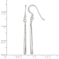 Sterling Silver Polished Teardrop Bar Dangle Earrings