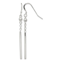 Sterling Silver Polished Fancy Bar Dangle Earrings