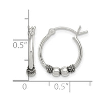 Sterling Silver Antique Fancy Hoop Earrings