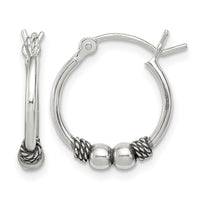 Sterling Silver Antique Fancy Hoop Earrings