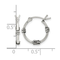 Sterling Silver Antiqued Fancy Hoop Earrings