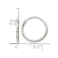 Sterling Silver 1.3mm Hoop Earrings