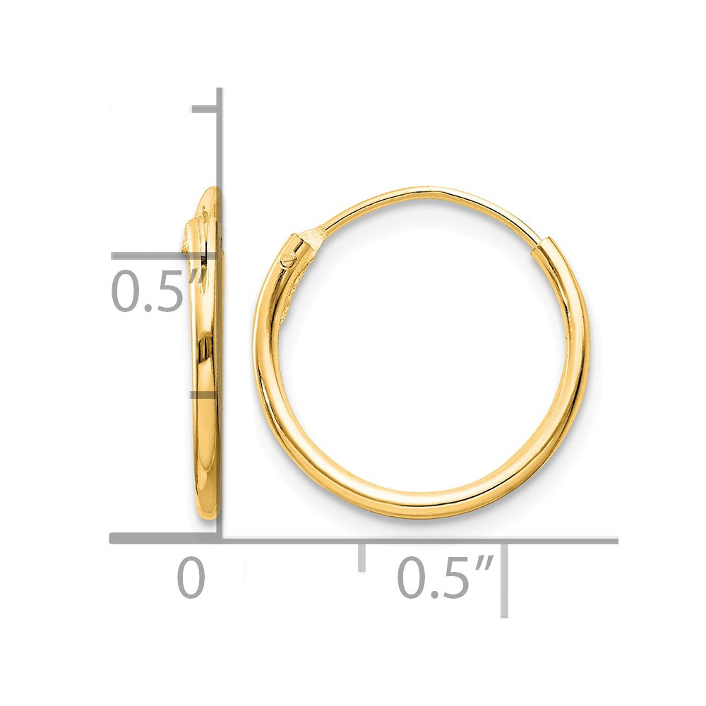 Sterling Silver Flash Gold-plated 1.3mm Endless Hoop Earrings