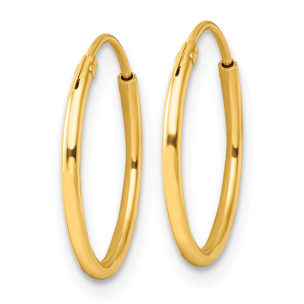 Sterling Silver Gold-tone 1.3mm Polished Endless Hoop Earrings