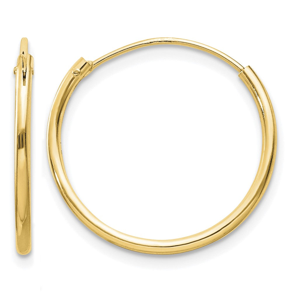 Sterling Silver Flash Gold-plated 1.3mm Endless Hoop Earrings