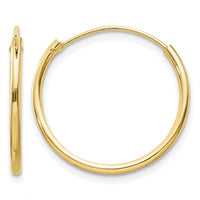 Sterling Silver Flash Gold-plated 1.3mm Endless Hoop Earrings