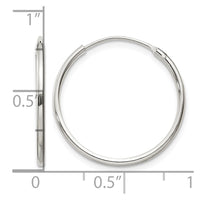 Sterling Silver 1.3mm Hoop Earrings