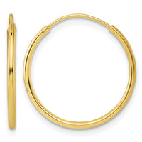 Sterling Silver Gold-tone 1.3mm Polished Endless Hoop Earrings