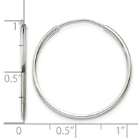 Sterling Silver 1.3mm Hoop Earrings