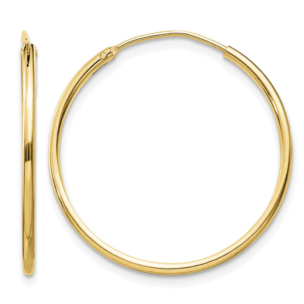 Sterling Silver Flash Gold-plated 1.3mm Endless Hoop Earrings
