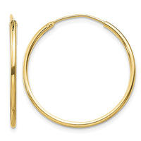Sterling Silver Flash Gold-plated 1.3mm Endless Hoop Earrings