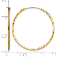 Sterling Silver Flash Gold-plated 1.3mm Endless Hoop Earrings