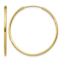 Sterling Silver Flash Gold-plated 1.3mm Endless Hoop Earrings
