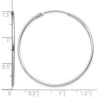Sterling Silver 1.3mm Hoop Earrings
