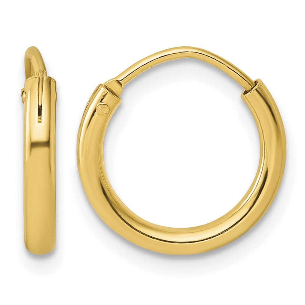 Sterling Silver Flash Gold-tone 2mm Endless Hoop Earrings