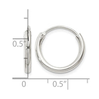 Sterling Silver 2mm Hoop Earrings