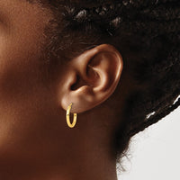 Sterling Silver Flash Gold-tone 2mm Hoop Earrings
