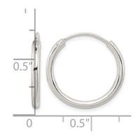 Sterling Silver 2mm Hoop Earrings
