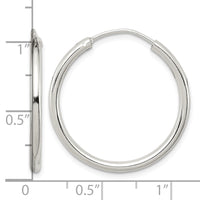 Sterling Silver 2mm Hoop Earrings