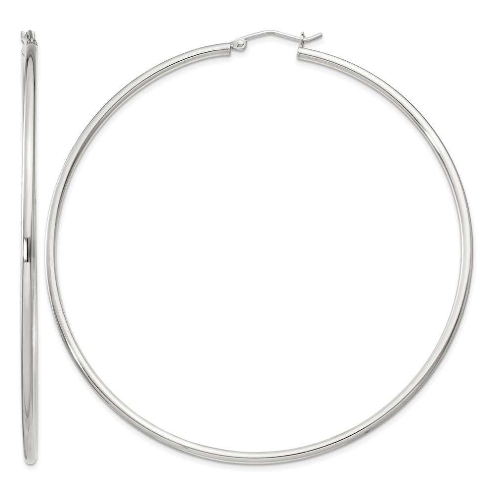 Sterling Silver 2mm Round Hoop Earrings