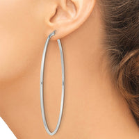Sterling Silver 2mm Round Hoop Earrings