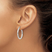 Sterling Silver 2.5mm Round Hoop Earrings