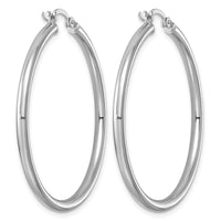 Sterling Silver Rhodium-plated 2.5mm Round Hoop Earrings