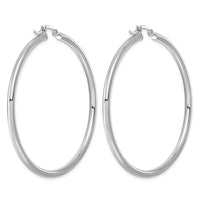 Sterling Silver Rhodium-plated 2.5mm Round Hoop Earrings
