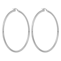 Sterling Silver Rhodium-plated 2.5mm Round Hoop Earrings