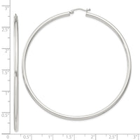 Sterling Silver 2.5mm Round Hoop Earrings