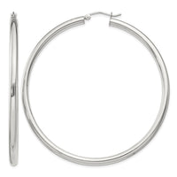 Sterling Silver 3mm Round Hoop Earrings