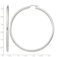Sterling Silver 3mm Round Hoop Earrings