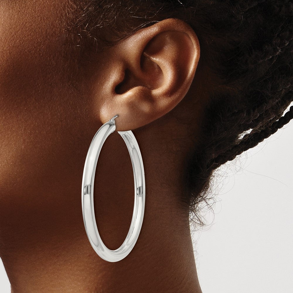Sterling Silver 4mm Round Hoop Earrings