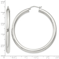 Sterling Silver 4mm Round Hoop Earrings