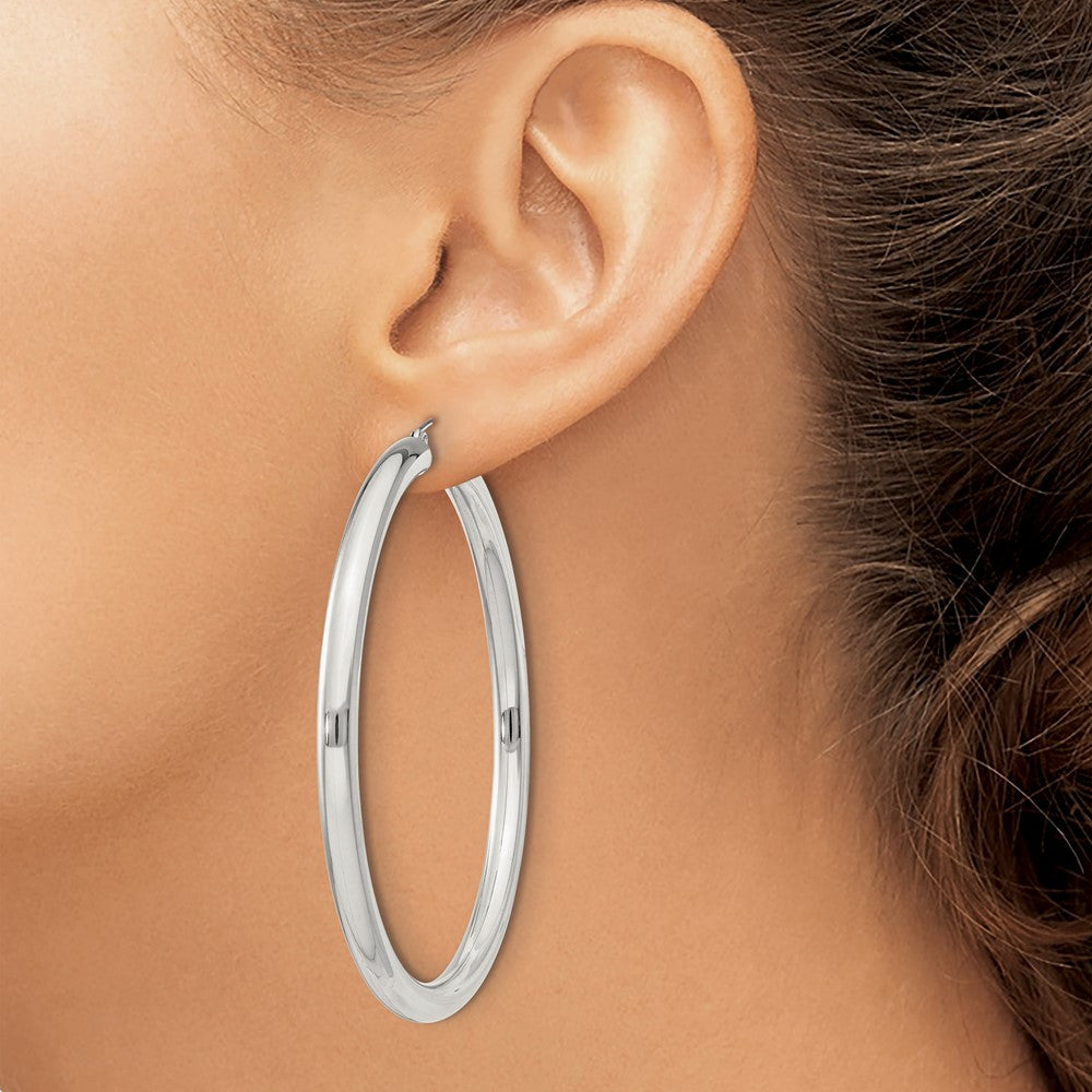 Sterling Silver 4mm Round Hoop Earrings