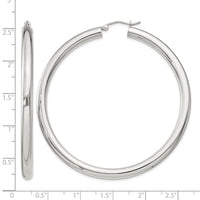 Sterling Silver 4mm Round Hoop Earrings