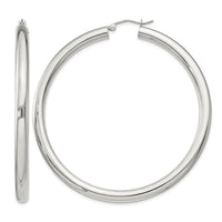 Sterling Silver 4mm Round Hoop Earrings