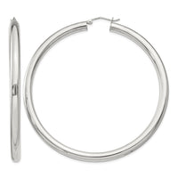 Sterling Silver 4mm Round Hoop Earrings