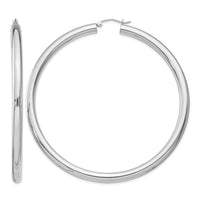 Sterling Silver 4mm Round Hoop Earrings