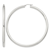 Sterling Silver 4mm Round Hoop Earrings