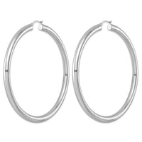 Sterling Silver Rhodium-plated 5mm Round Hoop Earrings