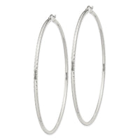 Sterling Silver 2mm Diamond Cut Hoop Earrings