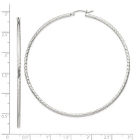 Sterling Silver 2mm Diamond Cut Hoop Earrings