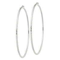 Sterling Silver 2mm Diamond Cut Hoop Earrings