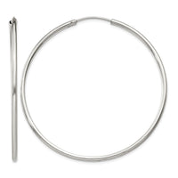 Sterling Silver 2x55mm Endless Hoop Earrings