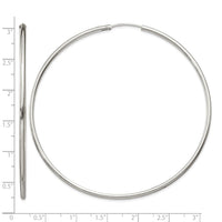 Sterling Silver 2x70mm Endless Hoop Earrings