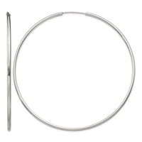 Sterling Silver 2x80mm Endless Hoop Earrings