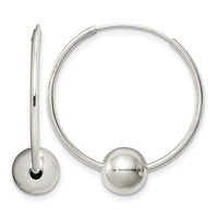Sterling Silver Bead Endless Hoop Earrings