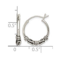 Sterling Silver Antiqued Hoop Earrings